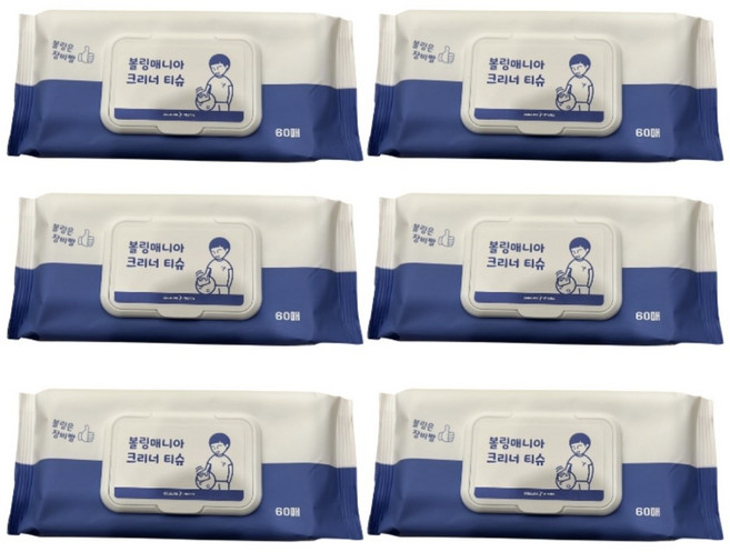 볼링매니아 크리너티슈 60매 6개