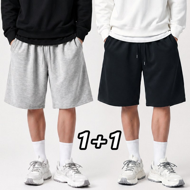 스피세프 1+1 여름용 남자 반바지 와이드 버뮤다팬츠