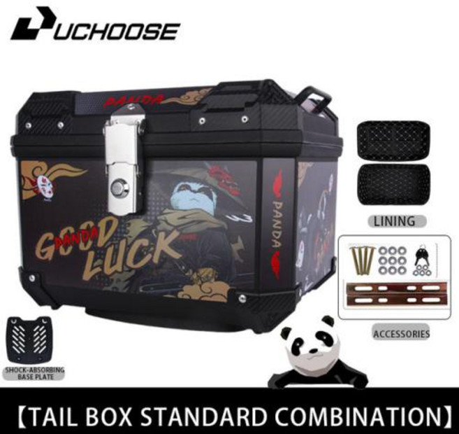 오토바이 가방 캐리어 트렁크 범용 대용량 상단 후면 수하물 도구 테일박스 용, 26) Panda-2