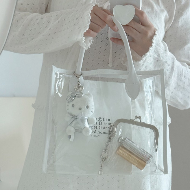 올라올라 투명pvc가방 비닐 비치백 숄더 토트백