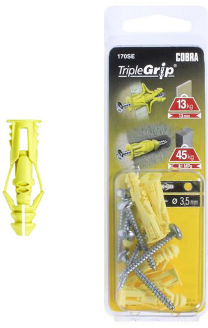 앙카볼트 칼블럭 트리플그립 170SE 노란색 6개입, 6개