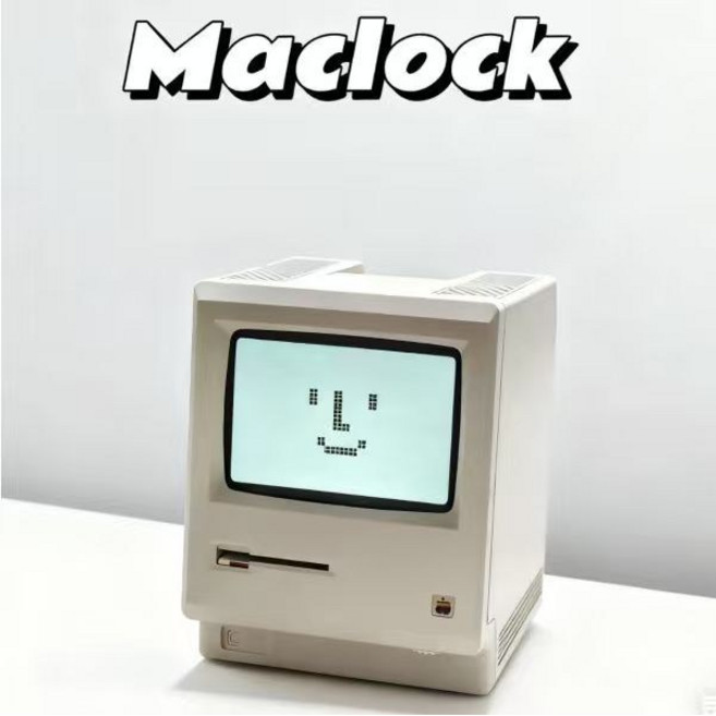 Maclock 1984 레트로 매킨토시 알람 시계 1200mah, 화이트