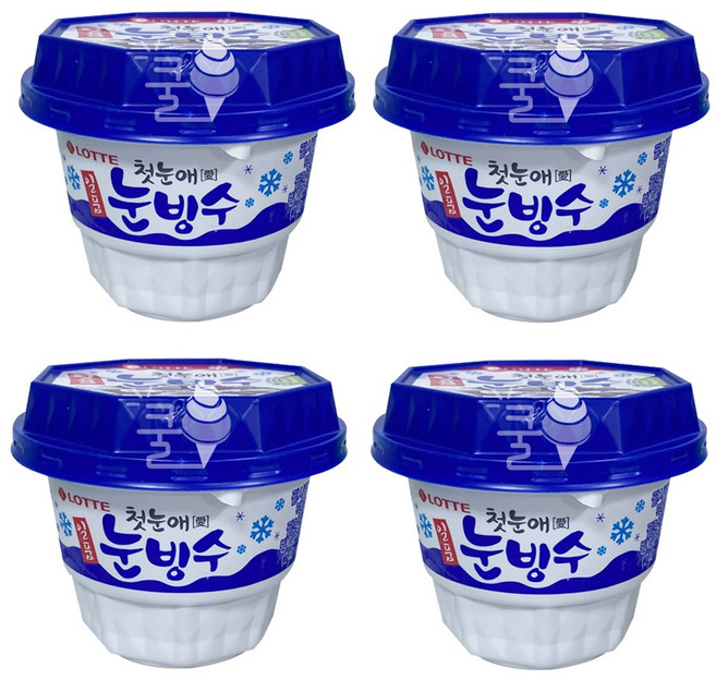 롯데제과 빙그레) 일품팥빙수 비빙수 첫눈애눈빙수 (12개입) 대용량 여름간식 아이스크림 배달, 12개, 230ml, 3. 첫눈애 눈빙수 12개입