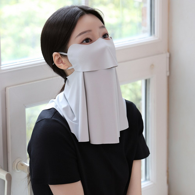 네블 냉감 자외선 차단 골프 마스크, 1세트, 그레이(1+1)