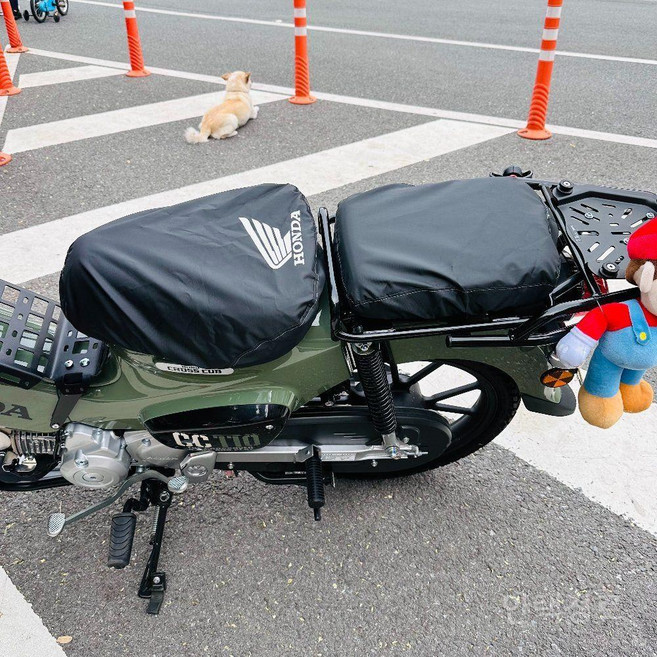 크로스커브 시트 안장 커버 방수 방진 오토바이 슈퍼커브, 블랙(앞좌석+뒷좌석 시트커버), 1개