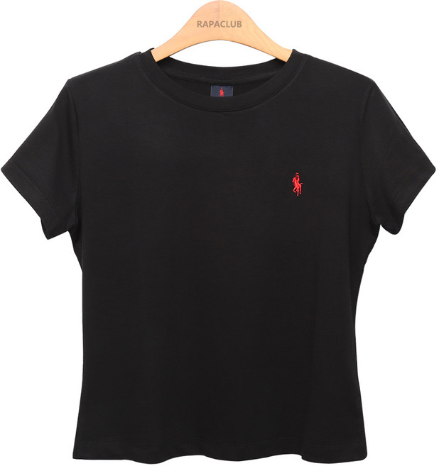 라파클럽 여성 라운드 세미크롭 티셔츠