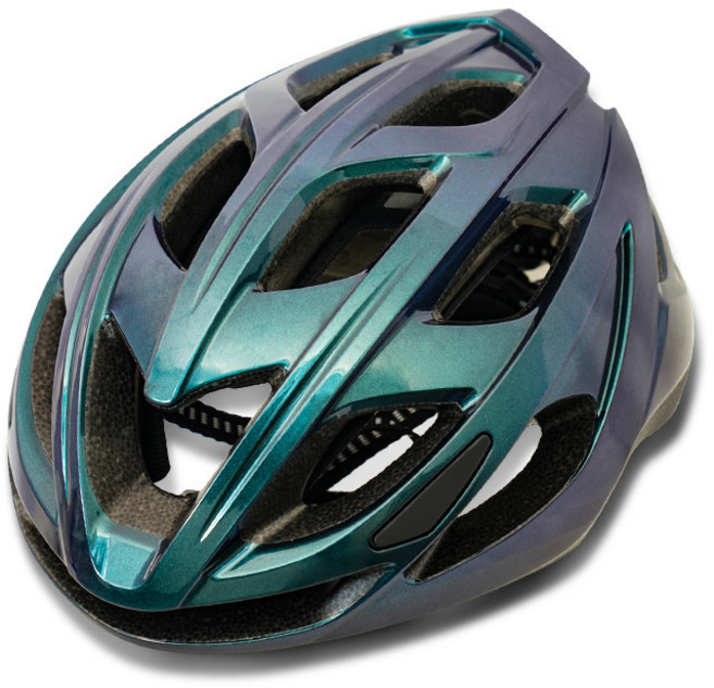 自行車頭盔成人騎行頭盔帶尾燈可調頭圍男女款公路車戶外運動頭盔, 變色藍