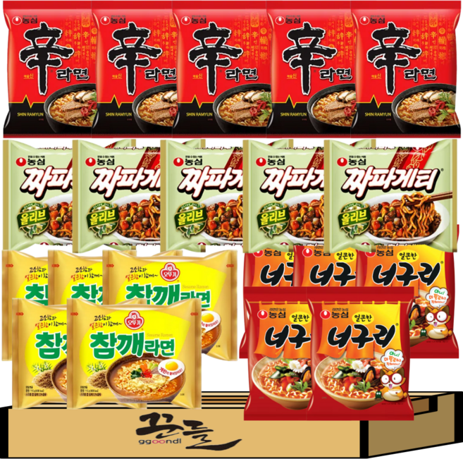 인기봉지라면 4종 N세트(신라면5+너구리5+짜파5+참깨5)