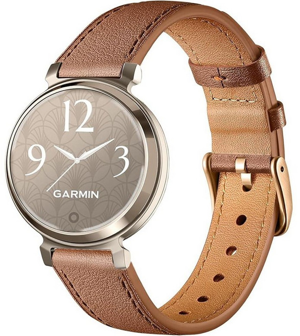 Issinlky Garmin Lily 2용 가죽 밴드 Garmin Lily 2 신사 숙녀용 14MM 비즈니스 밴드 브라운-a