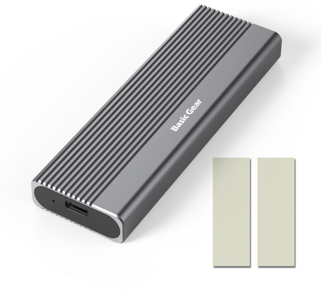베이직기어 NVMe 10Gbps M.2 SSD 외장하드 케이스 SN101 + 써멀 패드, 1개