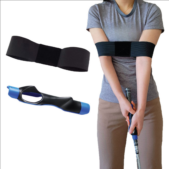 골프 그립 교정기 스윙 암 임팩트 비거리 연습 도구 치킨윙 삼각현 고정 밴드 세트