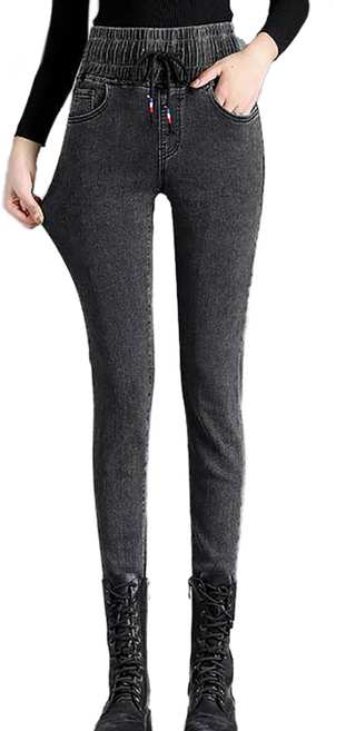 셀럽당 여자 청바지 가을 겨울 기모 하이웨스트 조임 레깅스 스판 스키니 팬츠