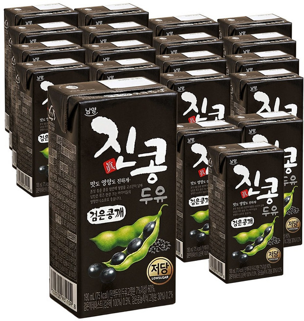 남양유업 진콩 두유 검은콩깨, 48개, 190ml