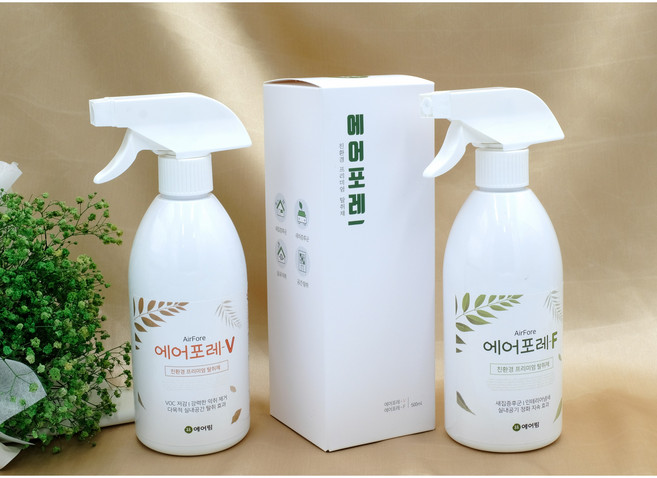 효과 빠른 새집증후군 제거제 포름알데히드 VOC제거 베이크아웃 새집 새가구냄새 집들이선물 에어포레 500+500ml 세트, 500ml, 500ml, 1개, 500ml