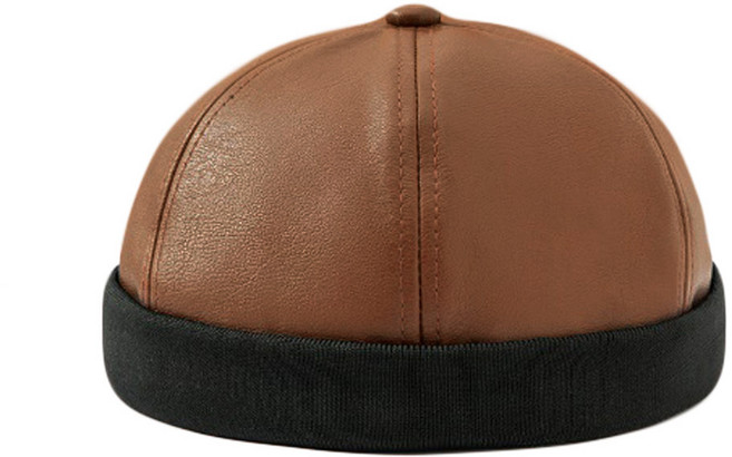 두두픽스 보씨엘 유광 인조가죽 레자 숏비니 와치캡 레옹모자 YZ50205