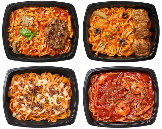 굿스푼 홈슐랭 저당 두부면 로제미트볼 토마토 함박 듀럼밀 미트 치즈라구 토마토 해장 파스타 연말 파티 세트 4종 4팩, 1세트, 1.02kg