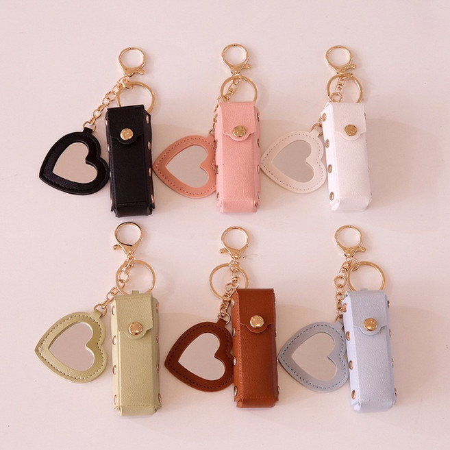 어반컴포트 거울 립밤 케이스 키링, 1개, 블랙