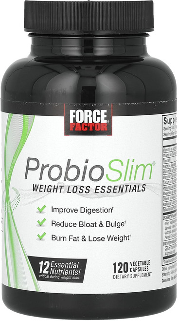 Force Factor ProbioSlim 체중 감량 에센셜스 베지 캡슐 120정, ForceFactorProbioSlim체중감량에센셜스베, 1개