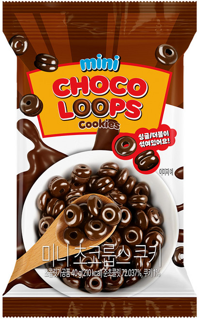 미니 초코룹스 밀크초콜릿 초코링 40g, 1개