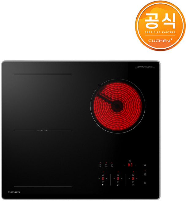쿠첸 3구 하이브리드 전기레인지 빌트인 CIR-C3F3120DSBE 방문설치 자가설치, 8cm 방문설치(무료설치), 프리스탠딩