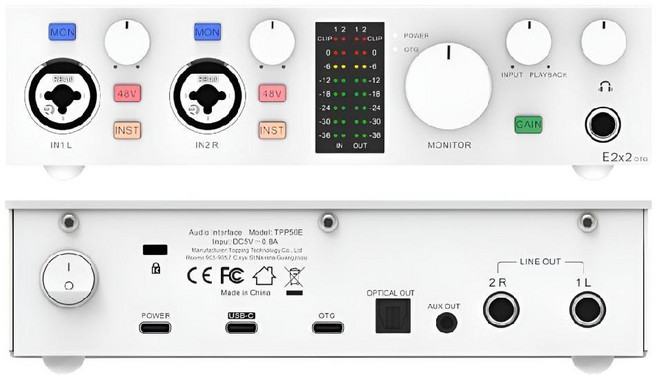 오인페 toppinge2x2 TOPPING E2x2 오디오인터페이스 보컬 홈레코딩 OTG