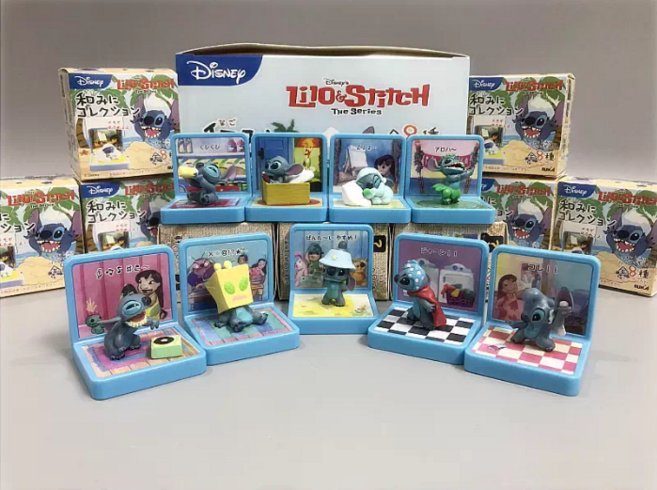 릴로와 스티치 피규어 9종 세트 디즈니 캐릭터 미니피규어 인테리어 장식 소품, 1개