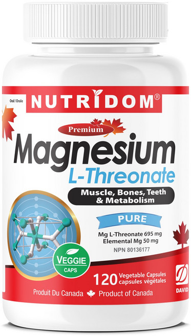 뉴트리돔 트레온산 마그네슘 L-트레오네이트 트리오네이트 Magnesium L-Threonate 120베지캡슐 캐나다 직구, 1개, 120정
