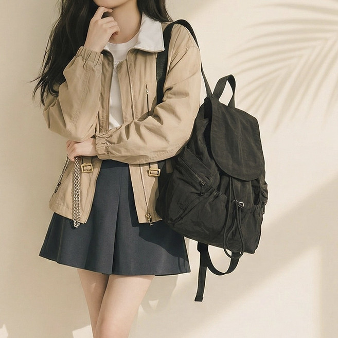 기저귀가방 백팩 초경량 대용량 방수, 올블랙