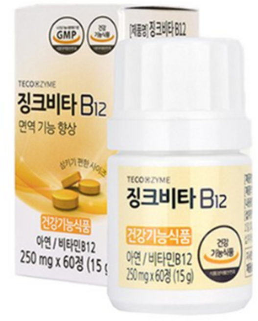 테코자임 징크비타 B12, 60정, 8개