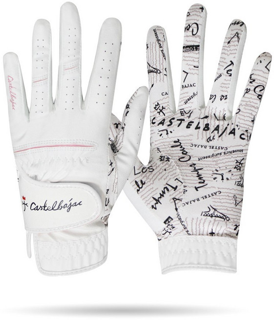 까스텔바작 여성용 넌슬립패드 골프 장갑 양손용, Pink, 1세트