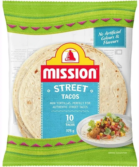 Mission 미션 스트리트 타코 미니 또띠야 10개입, 375g, 4개 - 쿠팡