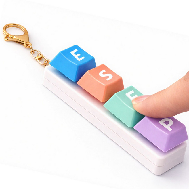 굿즈라이프 MBTI 키보드 키캡 키링 만들기, 1개, 파스텔