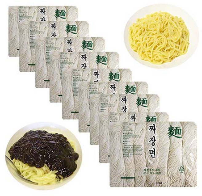 봉평 짜장면(중화면)-1박스(1.4kgx10봉) 70인분(업소 전문용) 짜장면사리, 10개, 10개