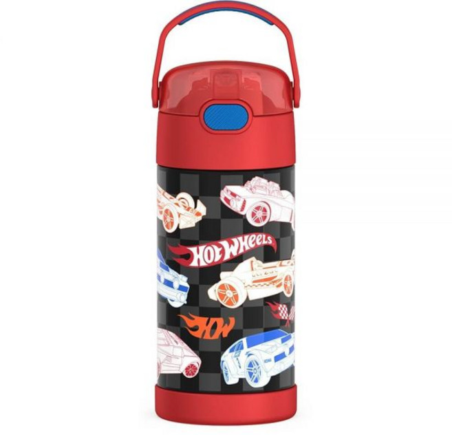 THERMOS FUNTAINER 355ml(12온스) 스테인리스 스틸 진공 단열 물병 뚜껑 포함 미니 마우스 304477, Hot Wheels