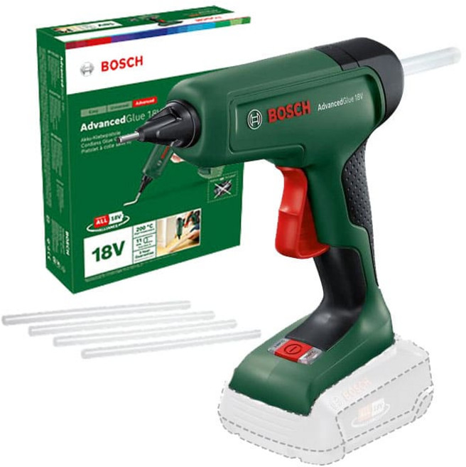 보쉬 AdvancedGlue18V 충전글루펜 베어툴 무선글루건 핫멜트, 1개