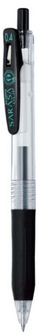 사라사 클립 중성펜 JJS15 0.4mm, 블랙, 1개