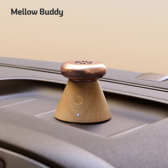 멜로우버디 차량용 전자 디퓨저 우드 무선 충전식, 1개, 전자디퓨저_다크우드