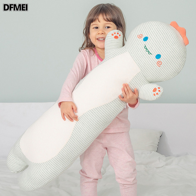 DFMEI 抱枕A類母嬰級側睡枕頭女生睡覺夾腿專用孕婦兒童靠枕大公仔長條, 恐龍110cm