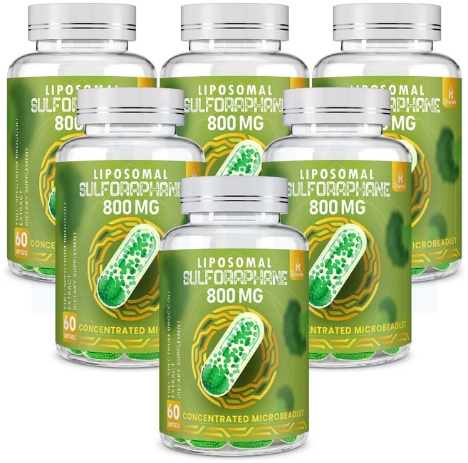 Rosmolo 리포좀 설포라판 800mg 60소프트젤, 60 Count (Pack of 6), 6개, 60정 - 쿠팡