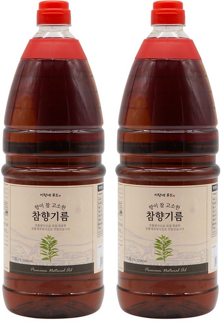 이장네_향이 참 고소한 참향기름_1.8L_, 2개, 1.8L