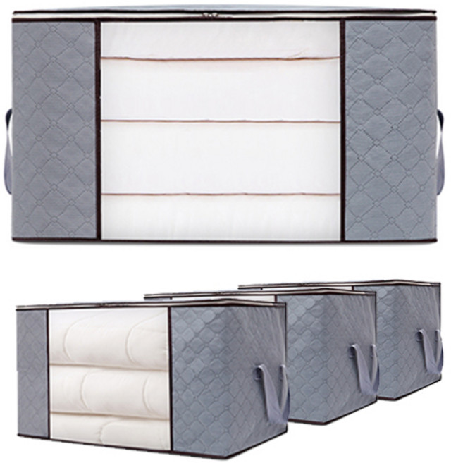 그리에티 패브릭 방수 이불정리함 60 x 40 x 35cm, 4개, 그레이