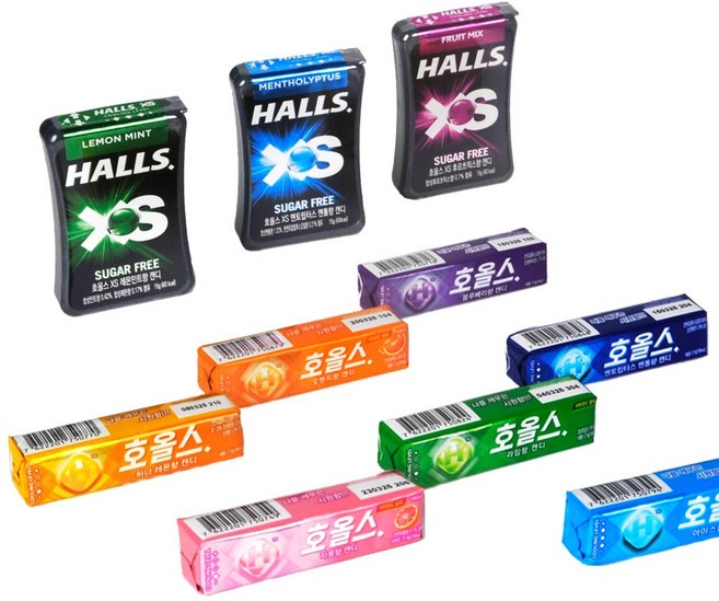 HALLS 호올스 XS 스틱 멘톨 사탕 졸음방지 캔디 10종 택1, 오렌지 스틱, 1개, 27.9g