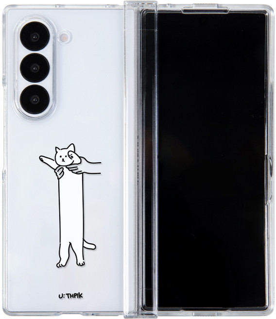 힌지가 보호되는 Z폴드5 디자인 클리어 하드케이스