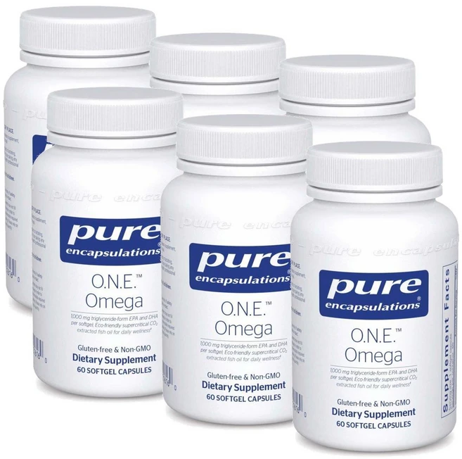 퓨어인캡슐레이션 피쉬오일 오메가 1000mg 소프트젤 Pure Encapsulations O.N.E. Omega, 6개, 60정 - 쿠팡