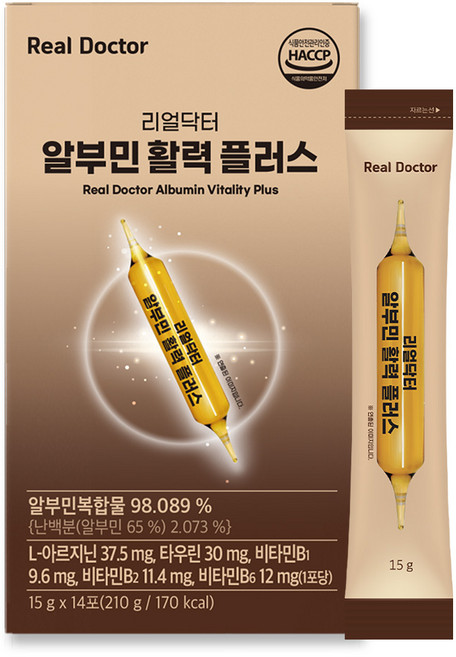 리얼닥터 효과 빠른 마시는 알부민 액상 고함량비타민 부모님 기력보충 운동활력 에너지보충제 음주전후 타우린 아르기닌 비타민B고함량, 1개, 14회분
