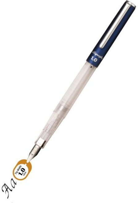 セーラー万年筆 세일러 만년필 하이에이스 네오 클리어 캘리그래피 펜촉 굵기 1.0mm 1.5mm 2.0mm 카트리지 잉크 블랙(1.0mm) 3개 포함