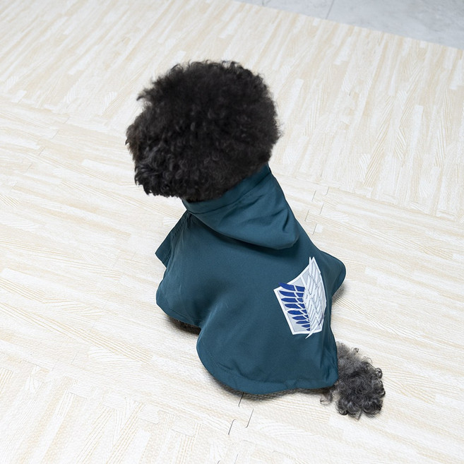 강아지 망토 코스프레 진격의거인 조사병단 애견 코스튬 의상 반려동물옷, 1개, 그린