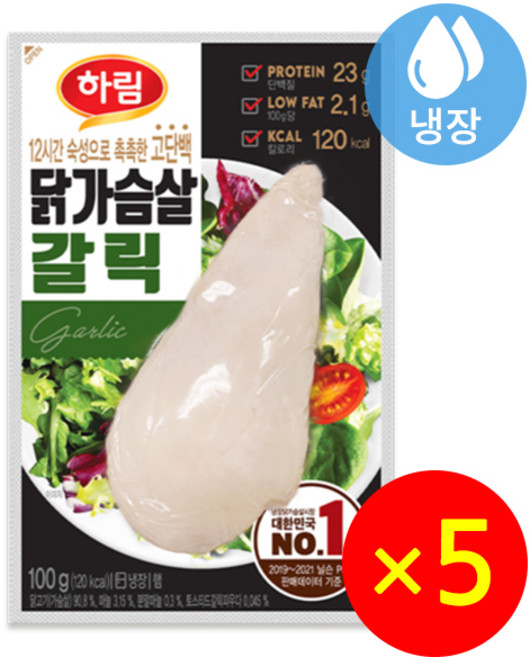 하림 닭가슴살 갈릭 100g, 5개