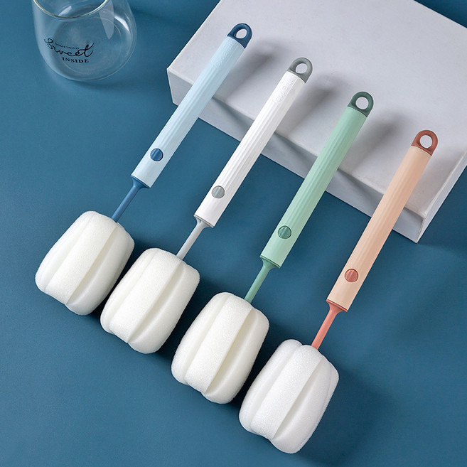 바바이인 롱핸들 안심 스펀지 텀블러 물병 세척솔, 4개, 1세트