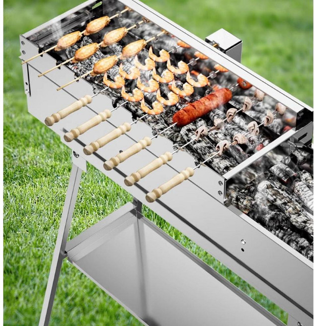 양꼬치 숄더랙 프렌치랙 캠핑용 양고기 업소용, 복열 1미터 듀얼 모터, 1